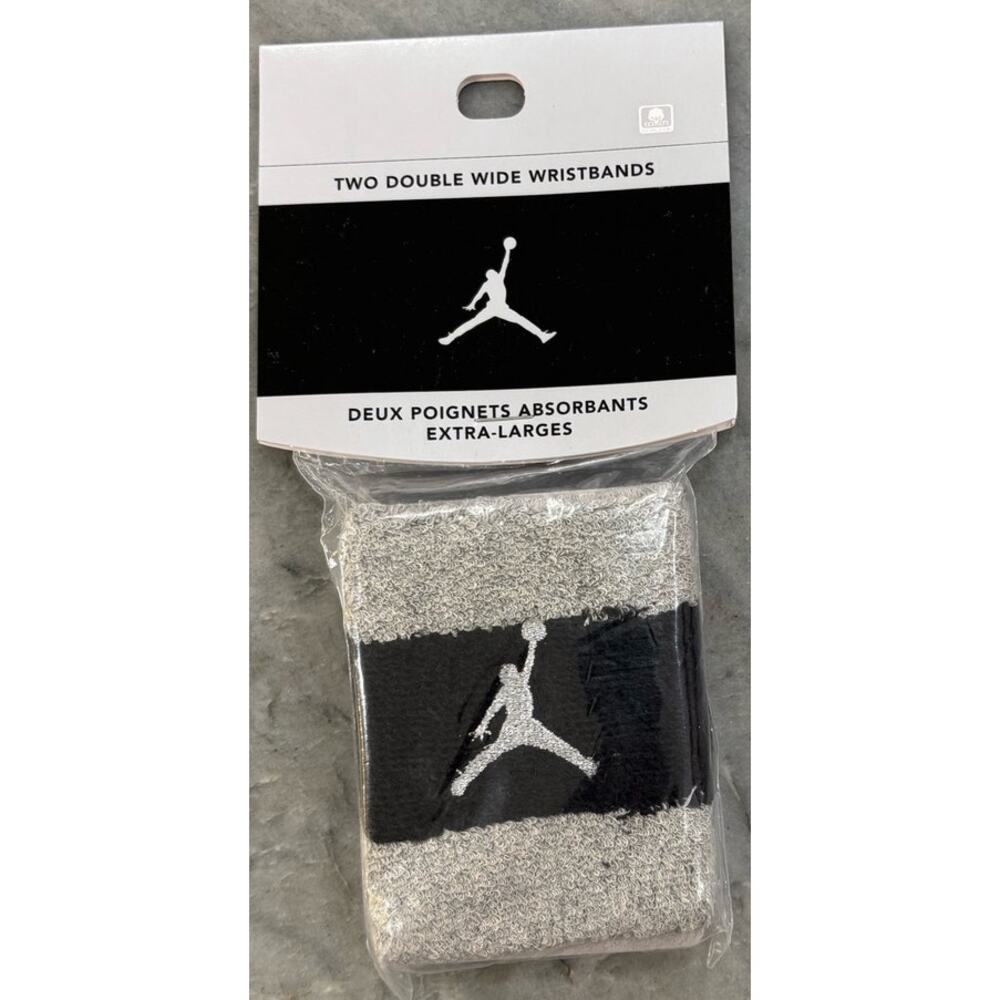 Vintage Jordan Two Double Wide Unisex Adult Gray Wristbands One Size